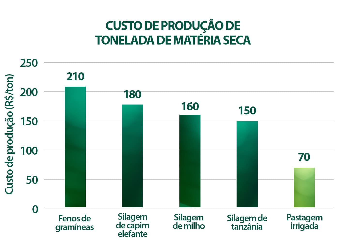 Comparação de custos na produção de matéria seca