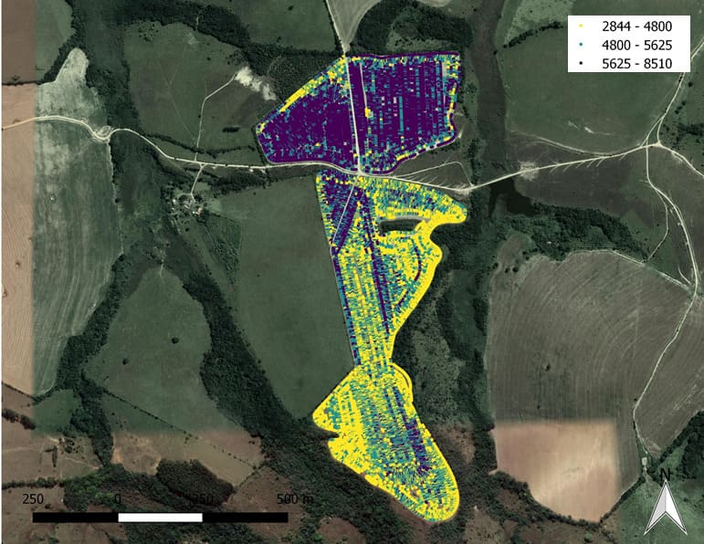 Mapa de produtividade de soja