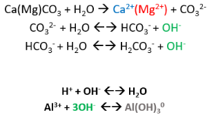 Reação do calcário no solo
