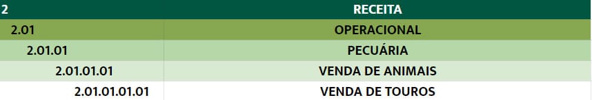 Detalhamento das receitas