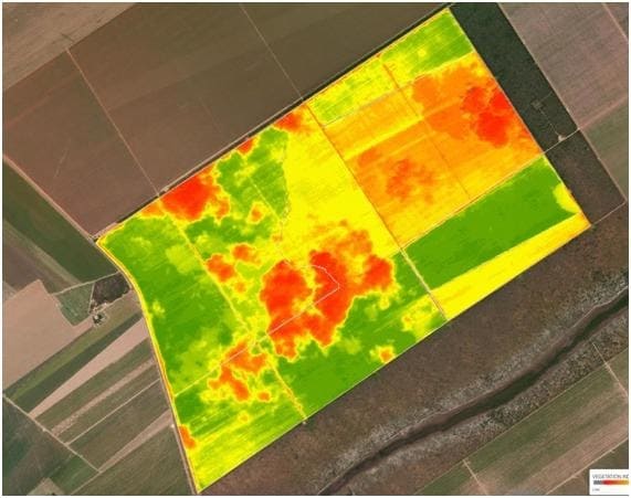 Dados agrícolas coletados de um campo